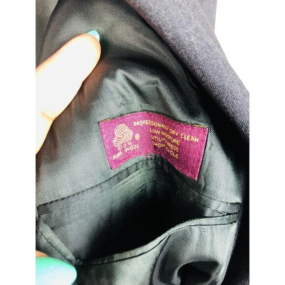 Jos. A. Bank Sport Coat Jacket Black 2 Buttons Mens Size 43R 100% Wool - Picture 6 of 11